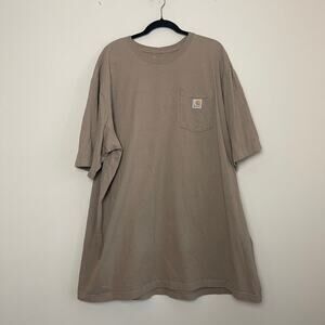 Carhartt Original Fit Brown Crewneck Tee Shirt Men's Sz 3XL Tall